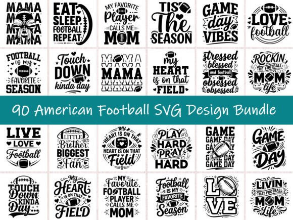 American Football SVG Bundle: Graphics for T-Shirt Designs