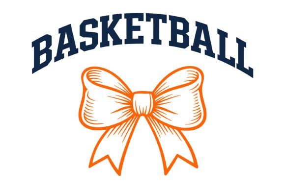 Basketball Bow Sports Girl Graphics for T-Shirt Designs