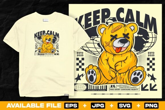 Bear Illustration Graffiti Urban Design for Graphics and T-Shirt Designs