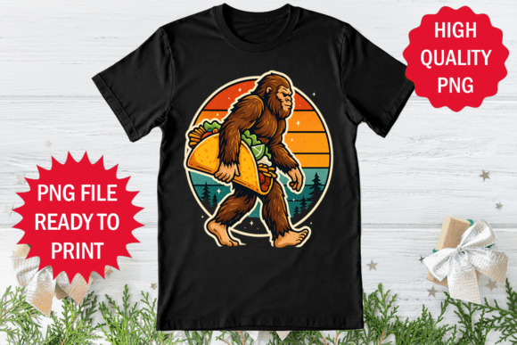 Bigfoot Taco Graphics for T-Shirt Designs