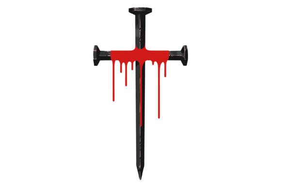 Blood Cross Nail Faith Design Graphics for T-Shirt Designs