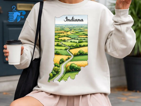 Indiana Farmland Road Graphics for T-Shirt Designs