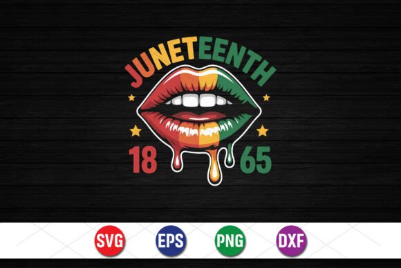 Juneteenth 1865 Lips Graphics for T-Shirt Designs
