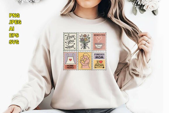 Mother’s Day Stamp Style T-Shirt Design: Graphics & T-Shirt Designs