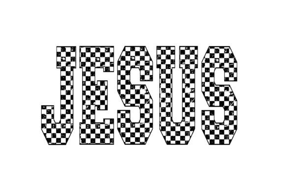 Review: Jesus Checkered Typography Design for Embroidery