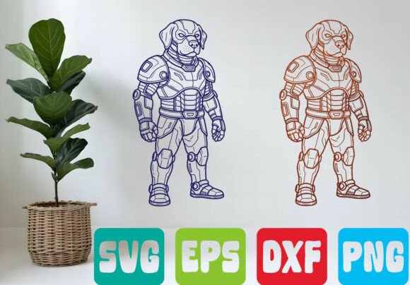 Robot Dog Armor SVG Design for Graphics & T-Shirts