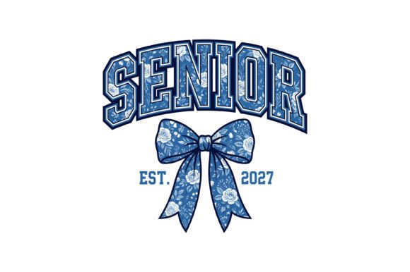 Senior 2027 Floral Bow: Graphics for T-Shirt Designs