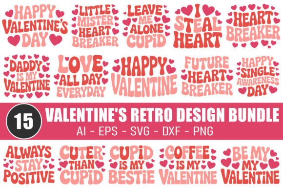 Valentine’s Retro Bundle: Graphics & T-Shirt Designs